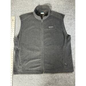 Columbia Grey Fleece Vest Full Zip Men's Size 2XL